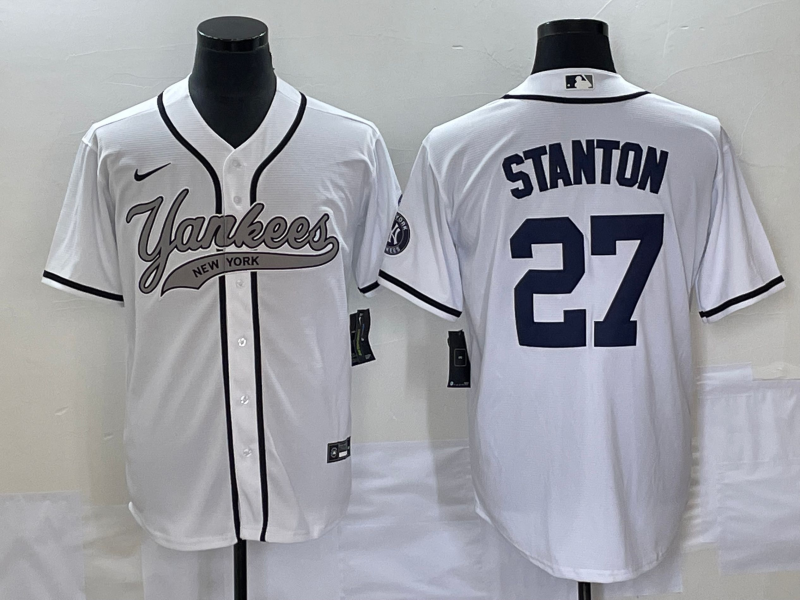 Men's New York Yankees Giancarlo Stanton #27 White Jersey Joint Edition